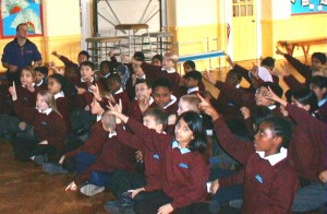 Photograph of children enjoying a Pathway assembly
